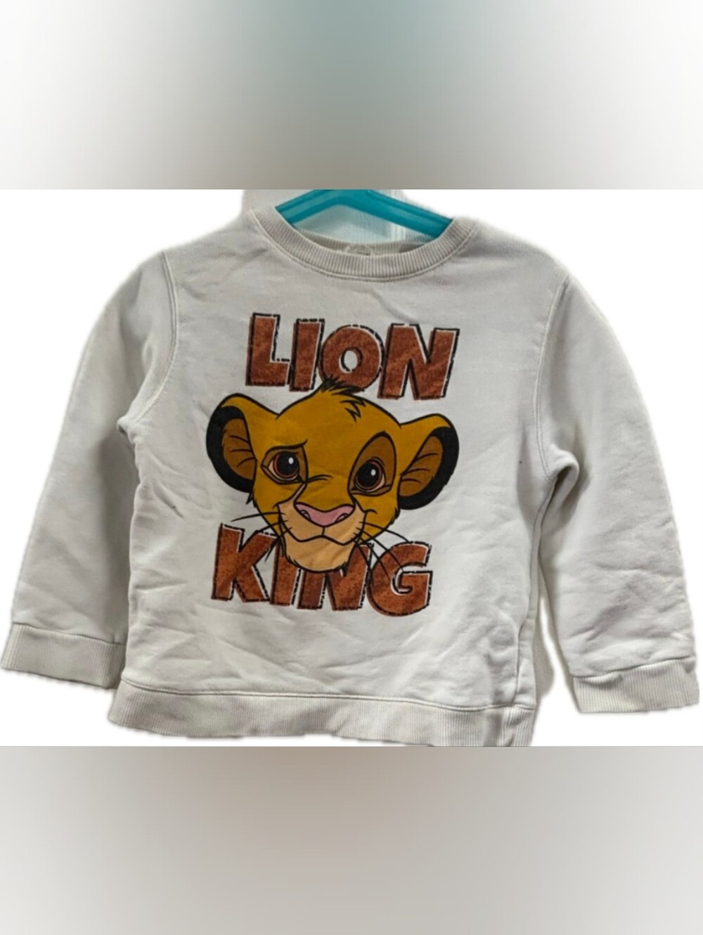 H&M White Kids Sweatshirt with Simba Lion King Graphic